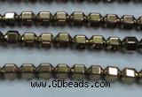 CHE984 15.5 inches 4*4mm plated hematite beads wholesale