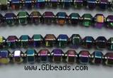 CHE985 15.5 inches 4*4mm plated hematite beads wholesale