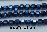 CHE987 15.5 inches 4*4mm plated hematite beads wholesale