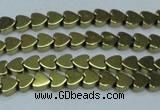 CHE992 15.5 inches 4*4mm heart plated hematite beads wholesale