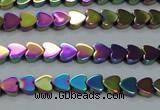 CHE995 15.5 inches 4*4mm heart plated hematite beads wholesale