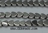 CHE999 15.5 inches 6*6mm heart plated hematite beads wholesale