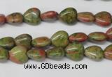 CHG01 15.5 inches 8*8mm heart unakite gemstone beads wholesale