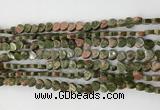 CHG100 15.5 inches 6mm flat heart unakite gemstone beads wholesale