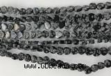 CHG109 15.5 inches 6mm flat heart snowflake obsidian beads wholesale