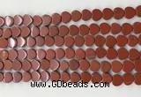 CHG121 15.5 inches 8mm flat heart red jasper beads wholesale