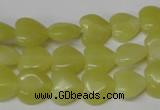 CHG16 15.5 inches 10*10mm heart lemon jade gemstone beads wholesale