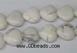 CHG32 15.5 inches 12*12mm heart white howlite turquoise beads wholesale