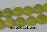 CHG33 15.5 inches 12*12mm heart olive jade gemstone beads wholesale