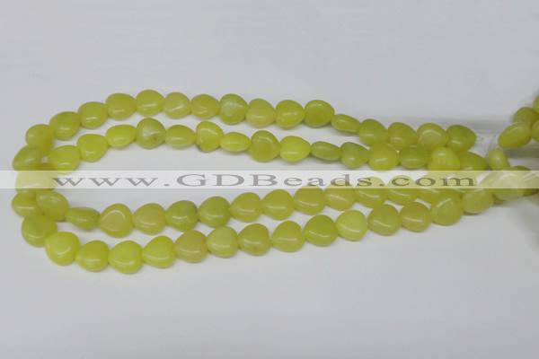 CHG33 15.5 inches 12*12mm heart olive jade gemstone beads wholesale