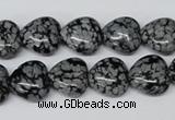 CHG37 15.5 inches 12*12mm heart snowflake obsidian beads wholesale