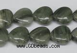 CHG46 15.5 inches 14*14mm heart silver leaf jasper beads wholesale