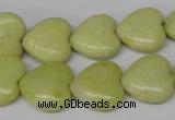 CHG52 15.5 inches 14*14mm heart lemon jade gemstone beads wholesale