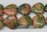 CHG60 15.5 inches 16*16mm heart unakite gemstone beads wholesale