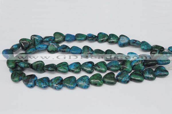 CHG61 15.5 inches 16*16mm heart dyed chrysocolla beads wholesale