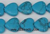 CHG63 15.5 inches 16*16mm heart turquoise beads wholesale