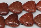 CHG70 15.5 inches 18*18mm heart goldstone beads wholesale