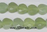 CHG93 15.5 inches 12*12mm faceted heart New jade beads wholesale