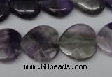 CHG97 15.5 inches 18*18mm faceted heart amethyst beads wholesale