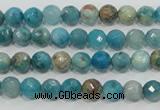 CHM210 15.5 inches 4mm faceted round blue hemimorphite beads