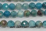 CHM211 15.5 inches 6mm faceted round blue hemimorphite beads