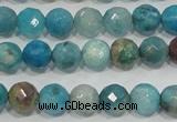 CHM212 15.5 inches 8mm faceted round blue hemimorphite beads