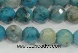 CHM214 15.5 inches 12mm faceted round blue hemimorphite beads