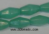 CHM24 15.5 inches 6*12mm faceted rice green hemimorphite beads