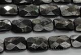 CHS35 15.5 inches 10*14mm faceted rectangle natural hypersthene beads