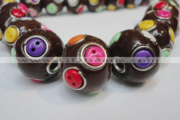 CIB351 20mm round fashion Indonesia jewelry beads wholesale