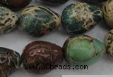 CIJ98 15.5 inches 15*20mm teardrop impression jasper beads wholesale