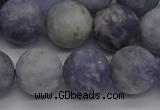 CIL111 15.5 inches 10mm round matte iolite gemstone beads