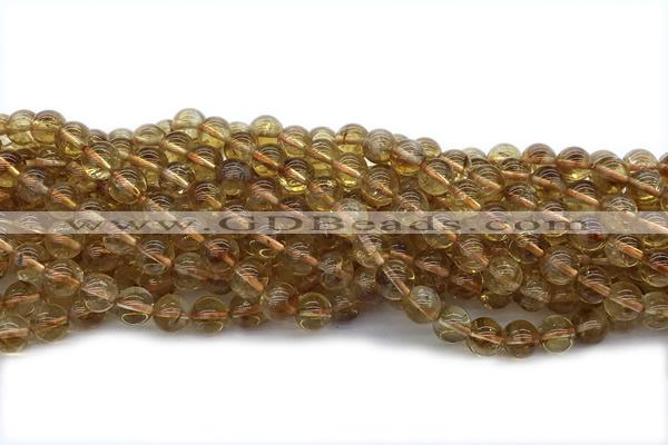 CITR06 15 inches 8mm round citrine gemstone beads