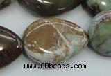 CJA05 15.5 inches 20*30mm teardrop green jasper beads wholesale