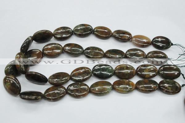 CJA21 15.5 inches 18*25mm oval green jasper beads wholesale