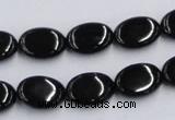 CJB17 16 inches 10*14mm oval natural jet gemstone beads wholesale