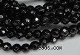 CJB45 15.5 inches 6mm faceted round natural jet gemstone beads