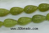 CKA107 15.5 inches 10*17mm teardrop Korean jade gemstone beads