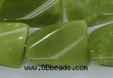 CKA115 15.5 inches 21*30mm twisted rectangle Korean jade beads