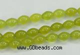 CKA16 15.5 inches 6*8mm rice Korean jade gemstone beads