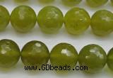 CKA220 15.5 inches 14mm faceted round Korean jade gemstone beads