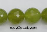 CKA222 15.5 inches 18mm faceted round Korean jade gemstone beads