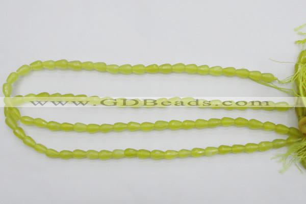 CKA228 15.5 inches 6*8mm faceted teardrop Korean jade gemstone beads