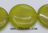 CKA240 15.5 inches 30mm flat round Korean jade gemstone beads