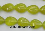 CKA256 15.5 inches 12*16mm flat teardrop Korean jade gemstone beads