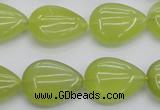 CKA257 15.5 inches 15*20mm flat teardrop Korean jade gemstone beads