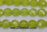 CKA265 15.5 inches 10mm faceted coin Korean jade gemstone beads