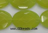 CKA273 15.5 inches 22*30mm faceted oval Korean jade gemstone beads