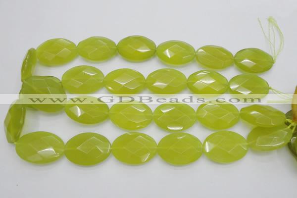 CKA273 15.5 inches 22*30mm faceted oval Korean jade gemstone beads