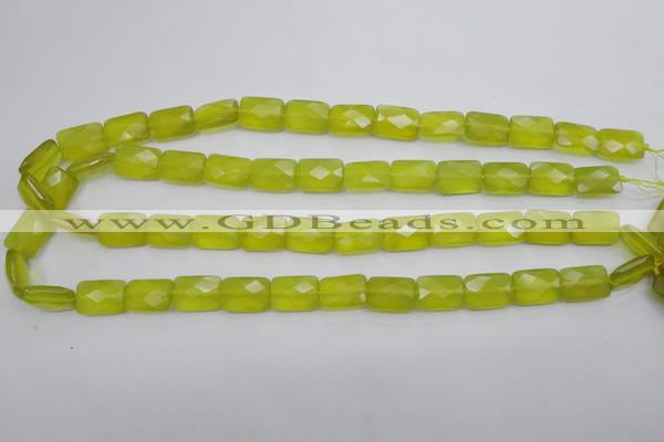 CKA280 15.5 inches 10*14mm faceted rectangle Korean jade gemstone beads